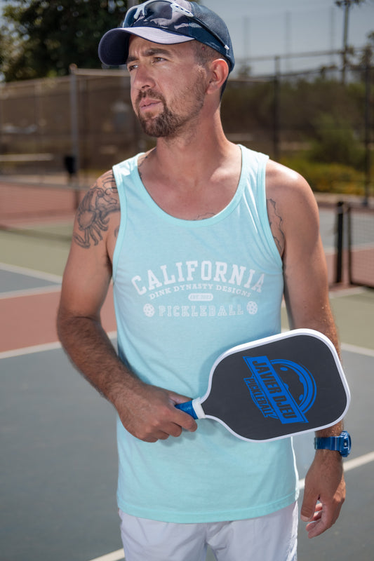 California Varsity Pickleball Tank Tops (blue)