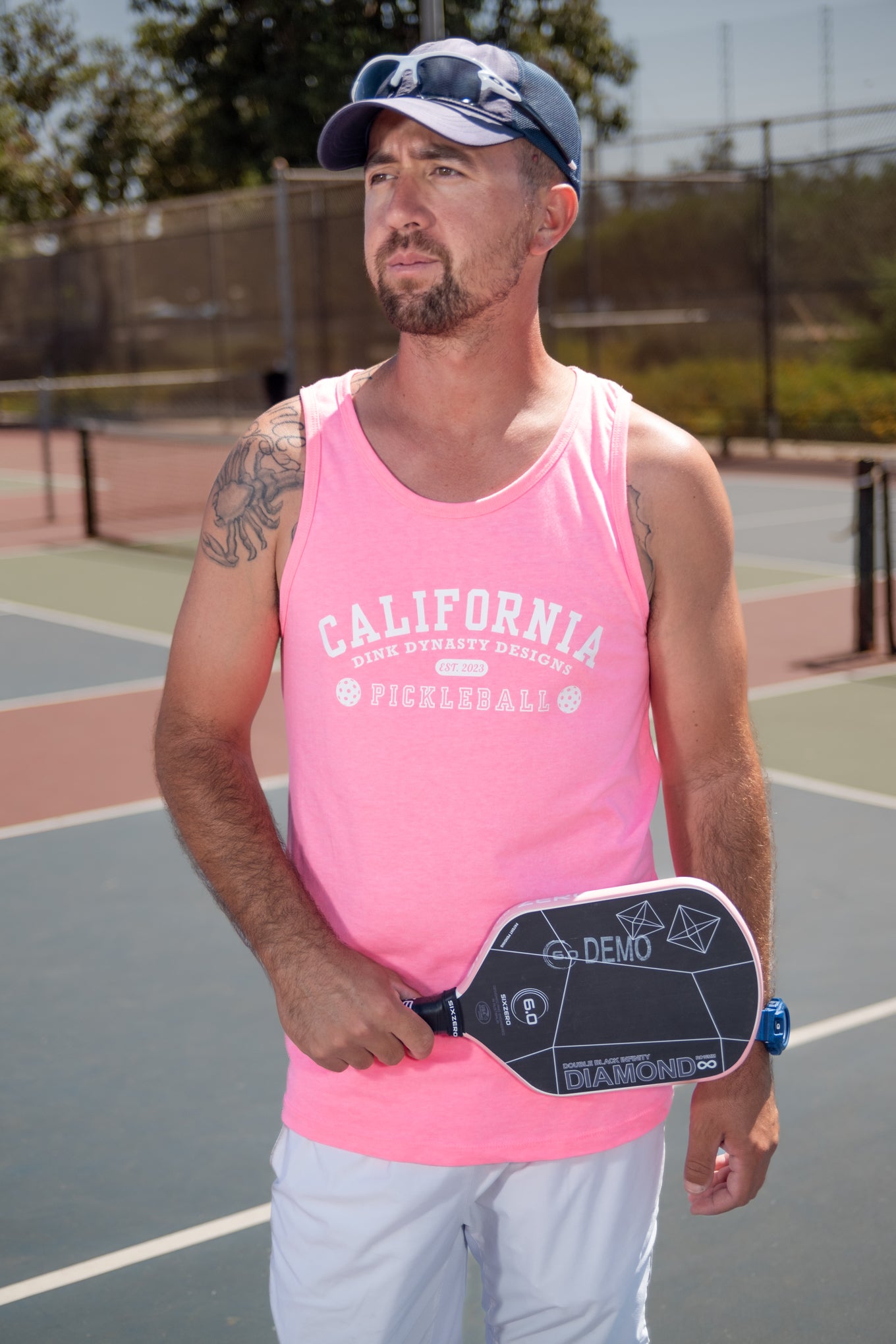 California Varsity Pickleball Tank Tops (pink)