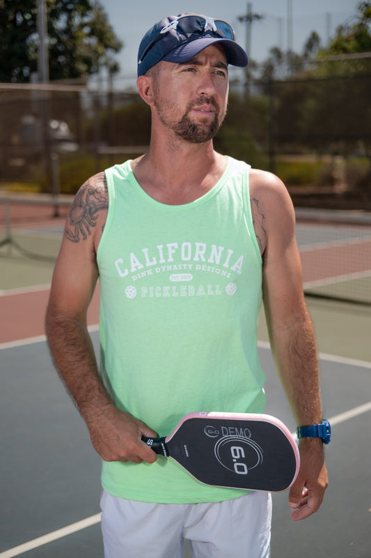 California Varsity Pickleball Tank Tops (green)