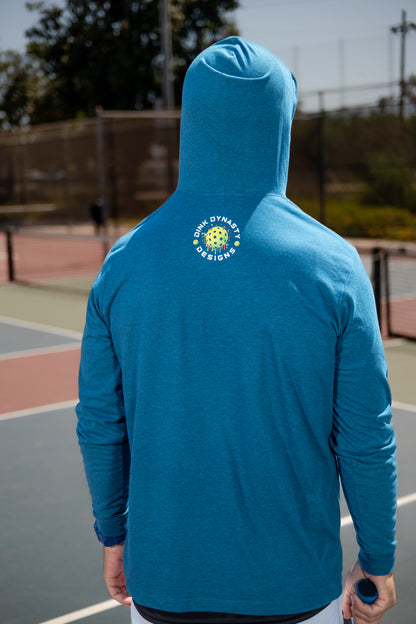 2D Pickleball Teal Long Sleeve Hoodie